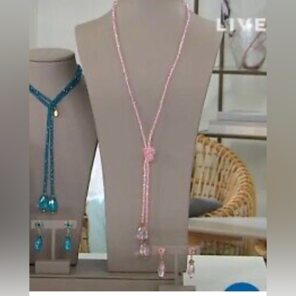 “Lux Be a Lady" Crystal Lariat Necklace and Pierced Earring Set by Heidi Daus - Picture 10 of 13